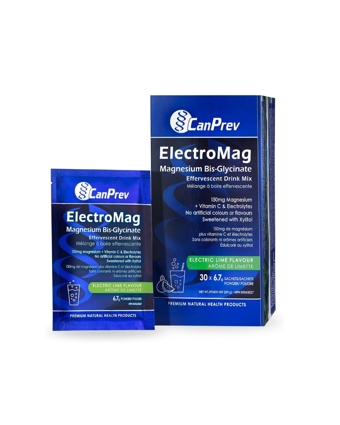 CanPrev Electromag Magnesium Bisglycinate Drink Mix, Vitamin C,Electrolytes for Hydration Support. 30 Sachets