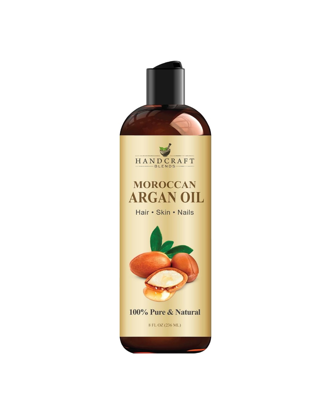Handcraft Blends Moroccan Argan Oil 100% Pure and Natural - Cold-Pressed,236ml