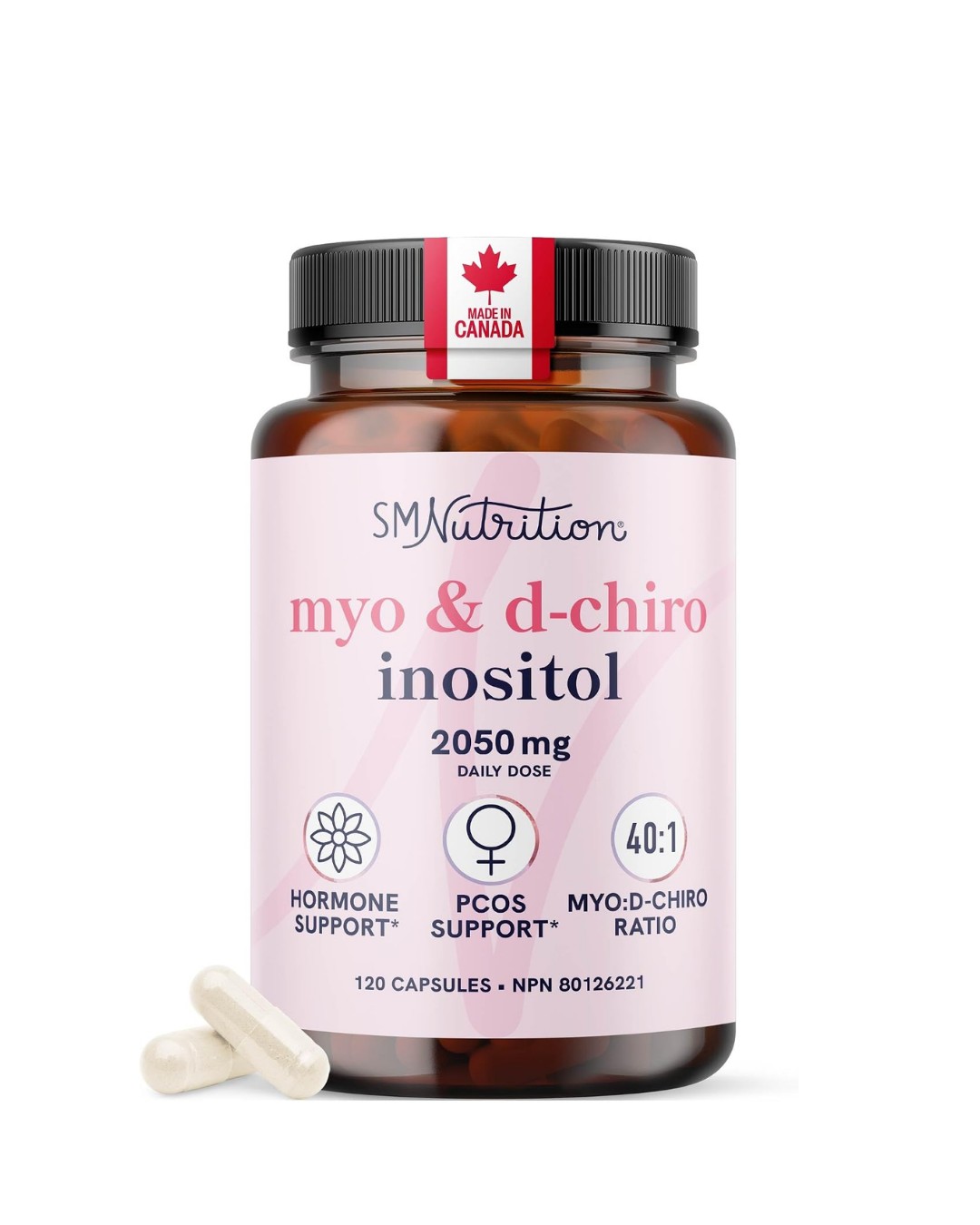 Inositol, Hormone Balance for Women, Myo-Inositol & D-Chiro, 40:1 Ratio | Myoinositol 2000mg + D Chiro 50mg,120 Capsules 