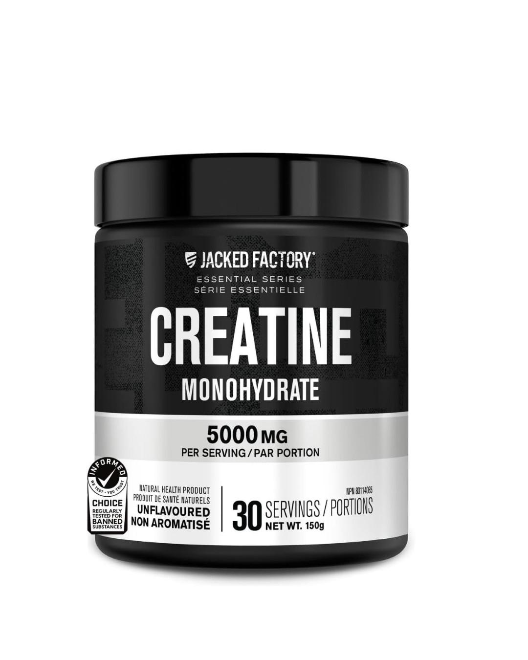 Jacked Factory Creatine Monohydrate Powder 150g Unflavoured