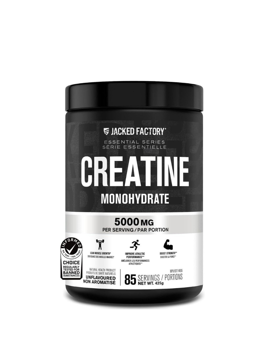 Jacked Factory Creatine Monohydrate Powder 425g. Unflavoured