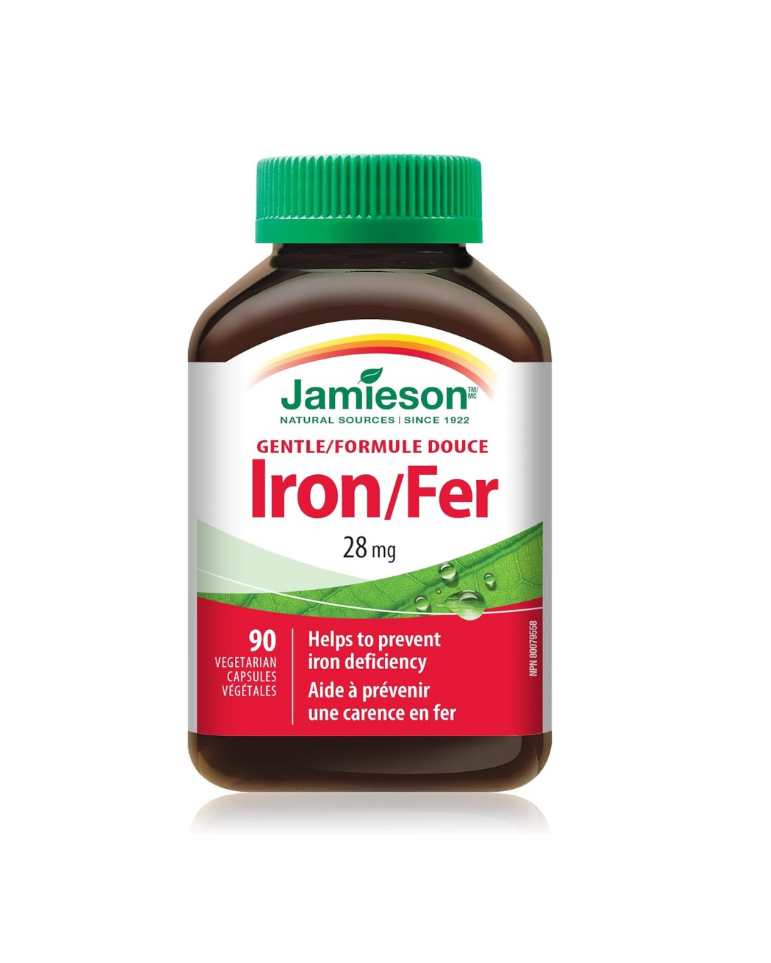 Jamieson Iron 28 mg, with Folic Acid, Vitamin B2, Vitamin B12, and Vitamin C. 90 ct