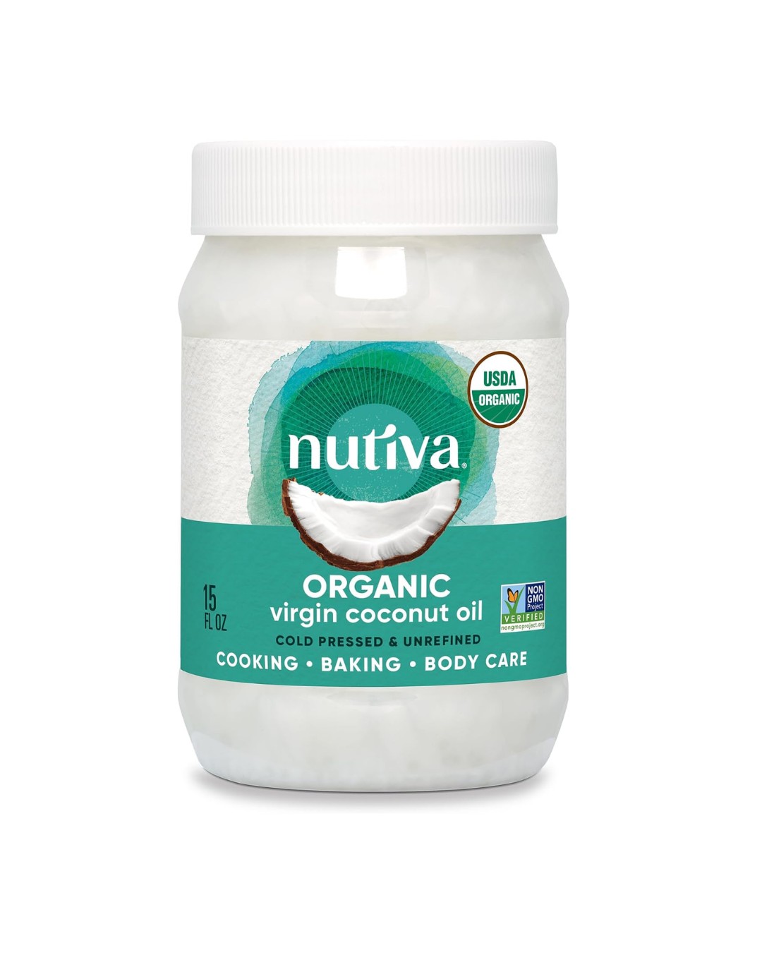 Nutiva Organic Coconut Oil,Organic Cold Pressed Unrefined,444ml