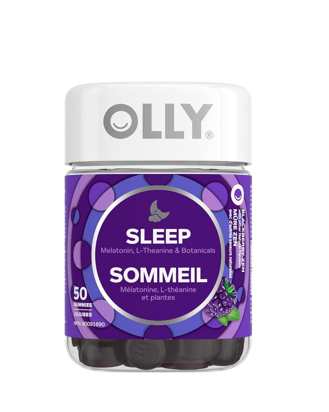 OLLY Sleep Gummy Supplement, Blackberry flavour,50 gummies