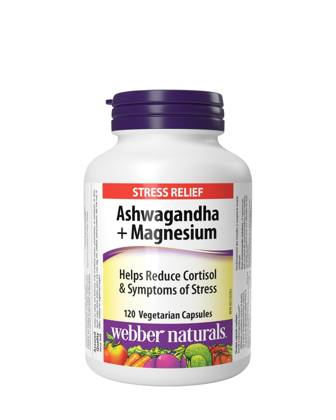 Webber Naturals Ashwagandha + Magnesium, 120 Capsules